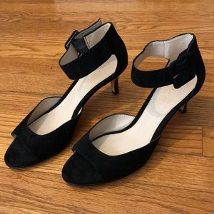 Pelle Moda Berlin Sandal Heels, Black Kid Suede